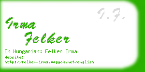 irma felker business card